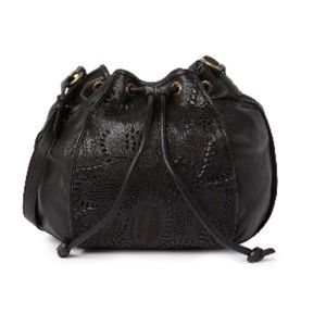 Frye Black Leather Bucket Shoulder Handbag NWT